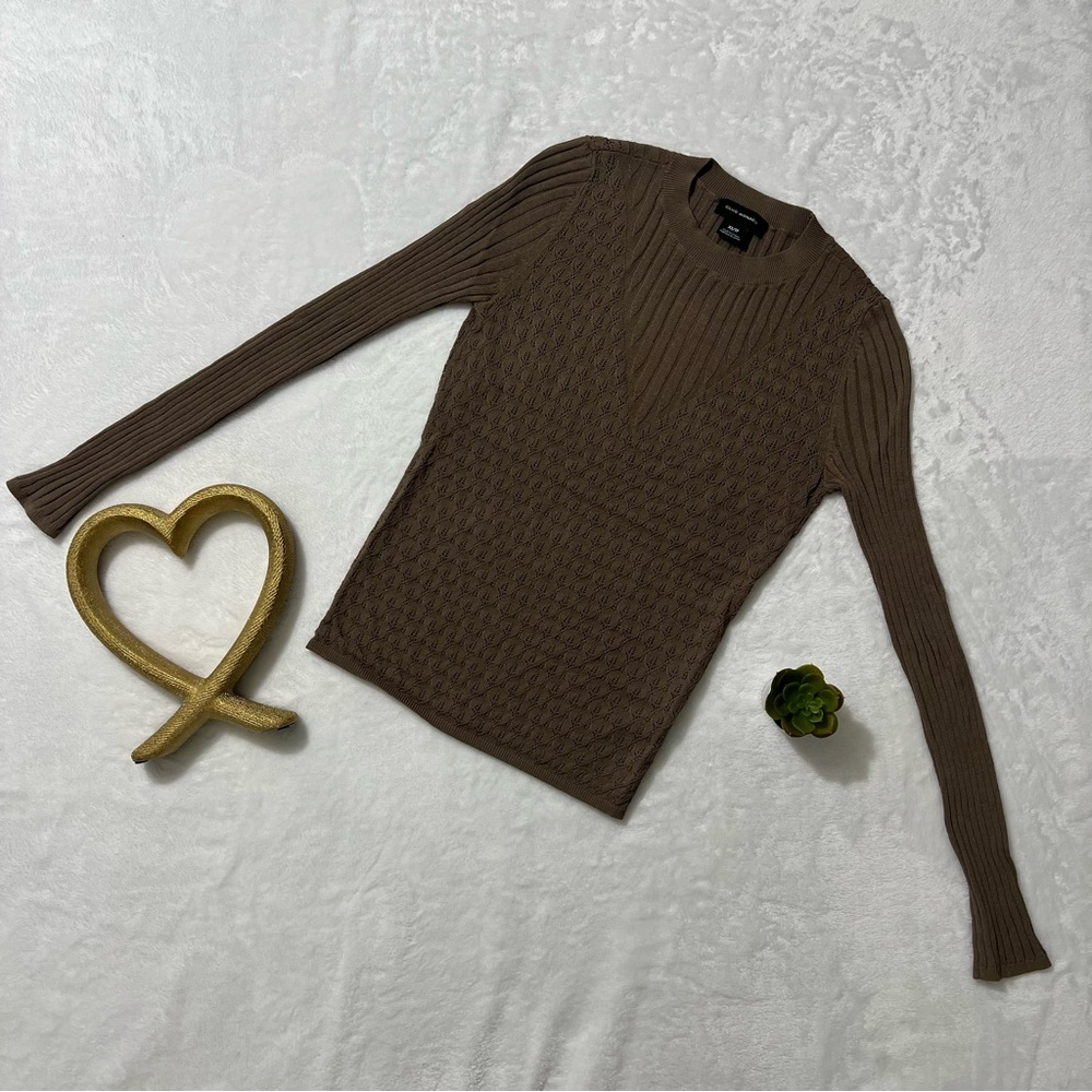 Club Monaco Taupe Ribbed Sweater